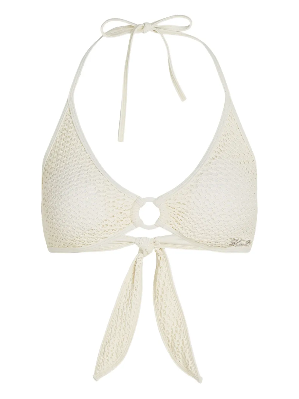 Karl Lagerfeld crochet bikini top | Neutrals | Image 1