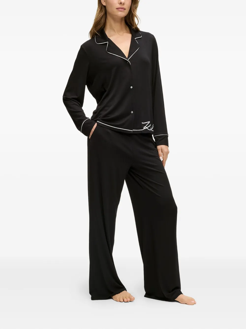 Karl Lagerfeld Signature pyjama Zwart