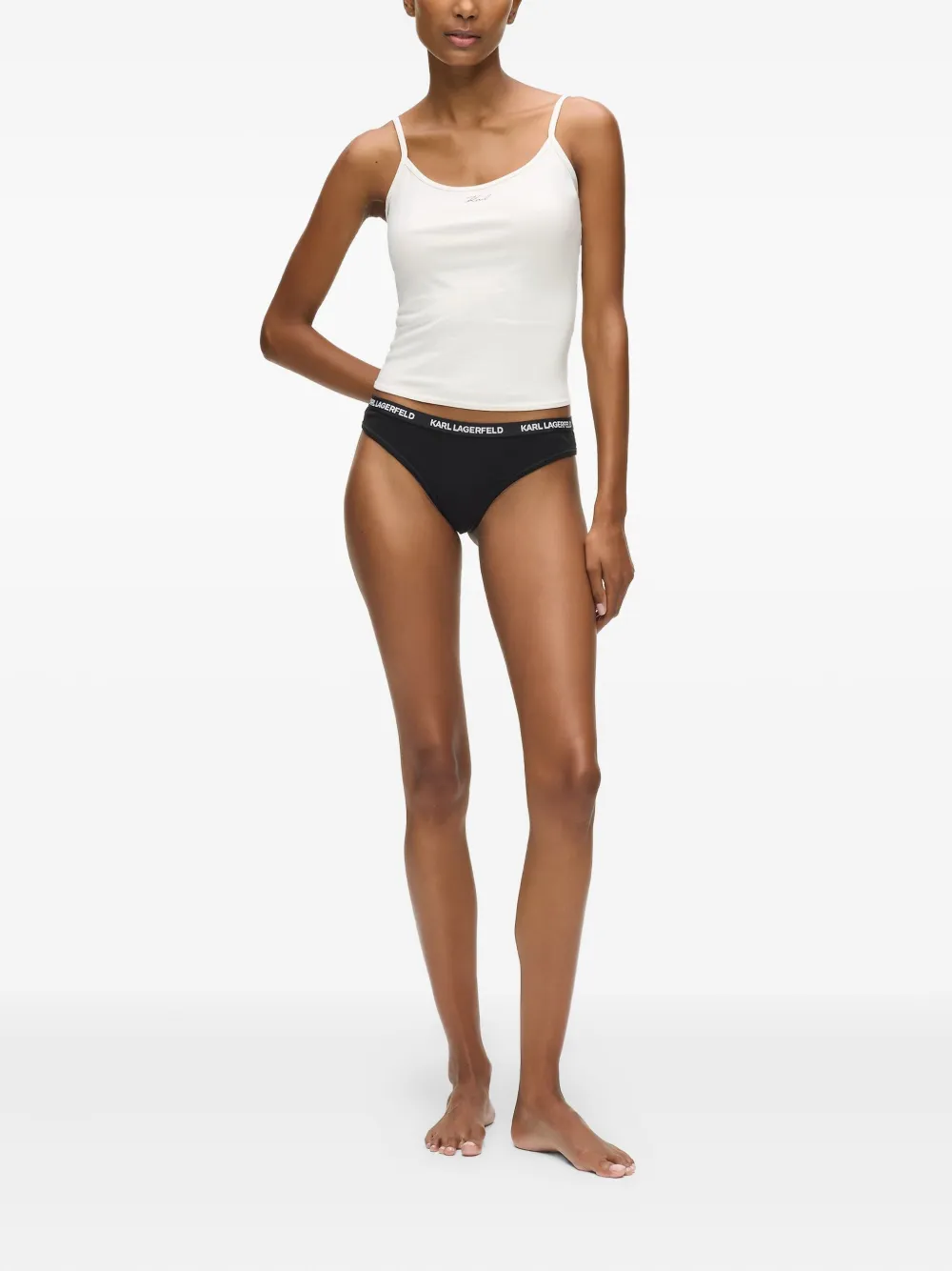 Karl Lagerfeld Drie slips met logoband Zwart