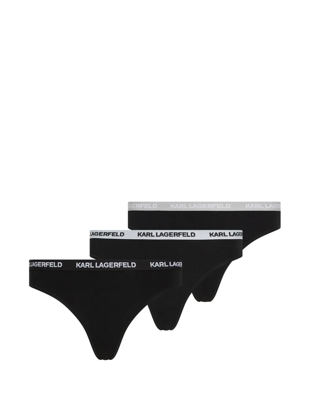 Karl Lagerfeld Perizomi con banda logata (3 pezzi) - Nero