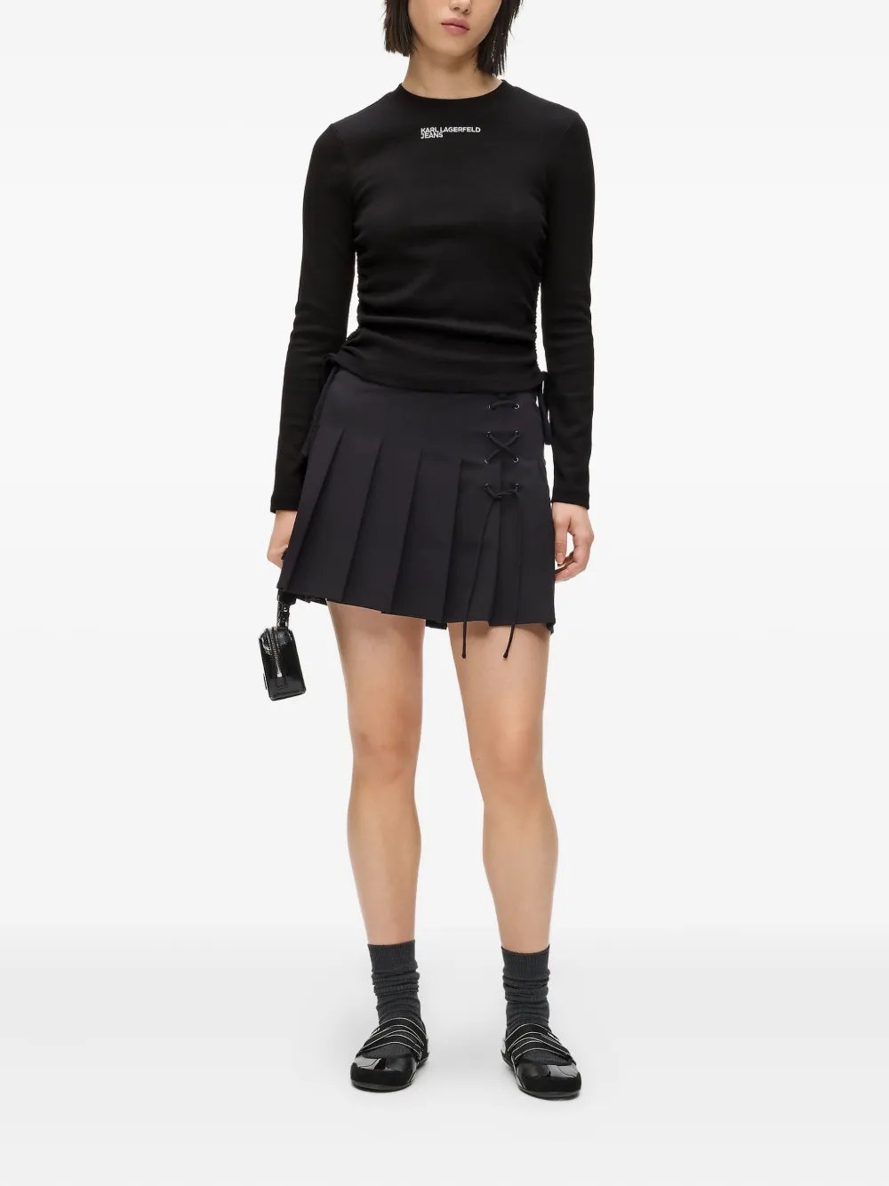 Karl Lagerfeld Jeans ruched ribbed top | T-Shirts & Jersey Shirts | Image 2