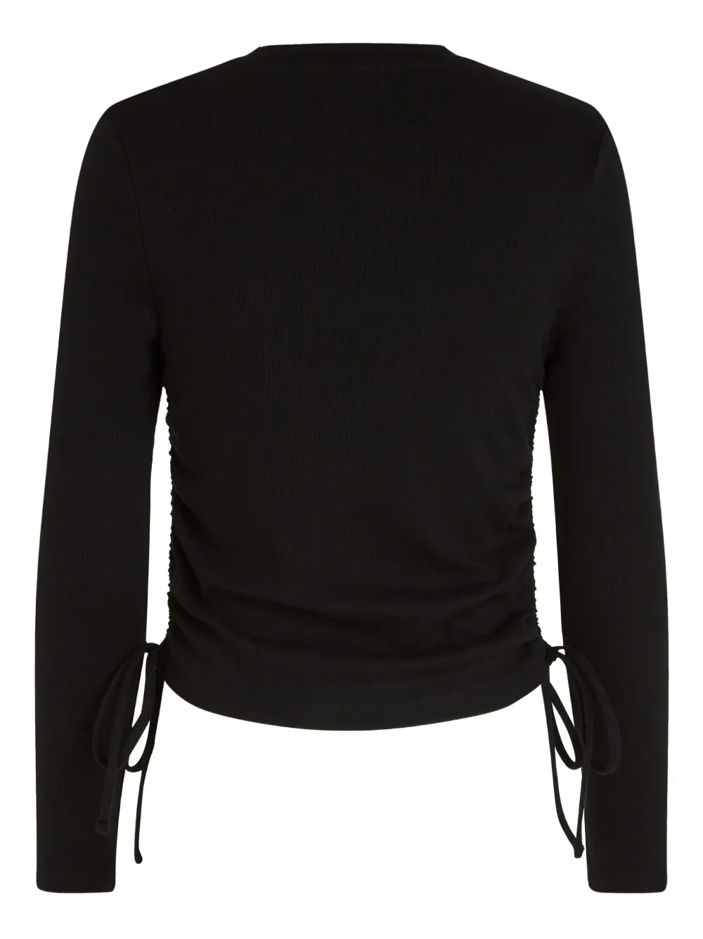 Karl Lagerfeld Jeans Geribbelde top met ruches Zwart