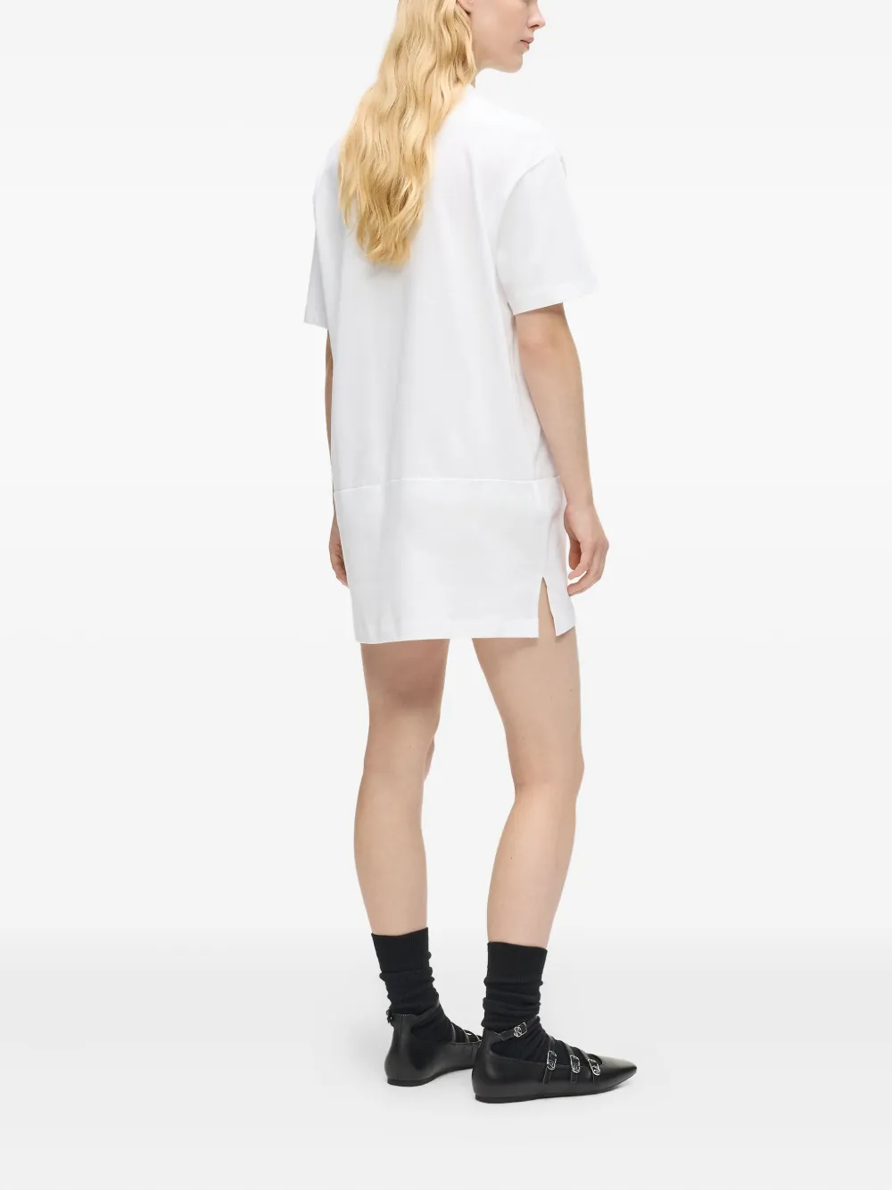 Karl Lagerfeld Jeans Graffiti Crew-neck Dress In White