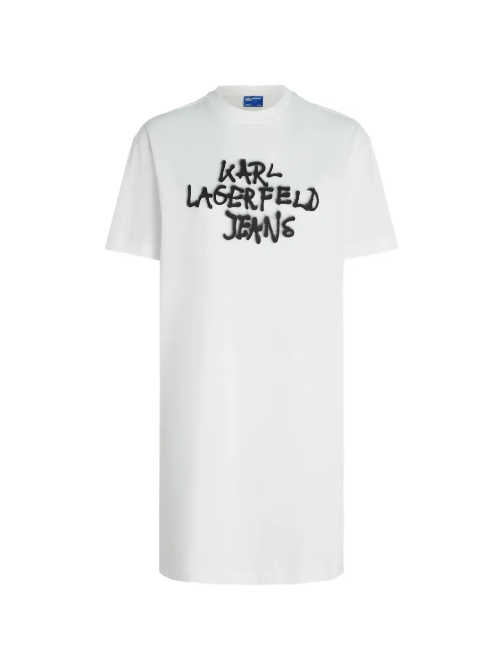 Karl Lagerfeld Jeans Jurk met graffiti-print en ronde hals Wit