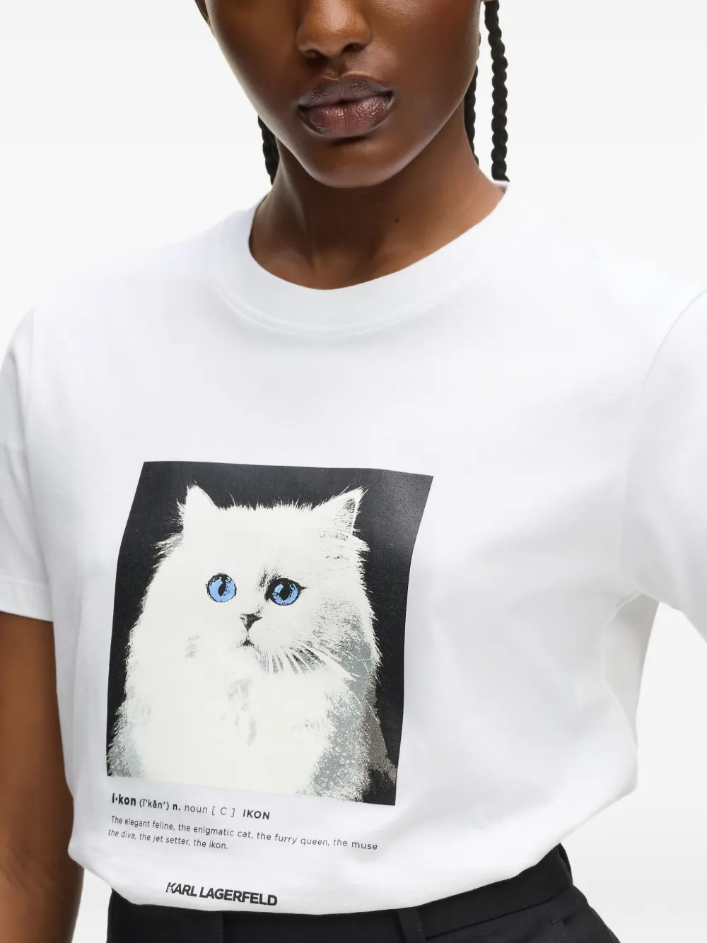 Karl Lagerfeld Portrait-print T-shirt In White