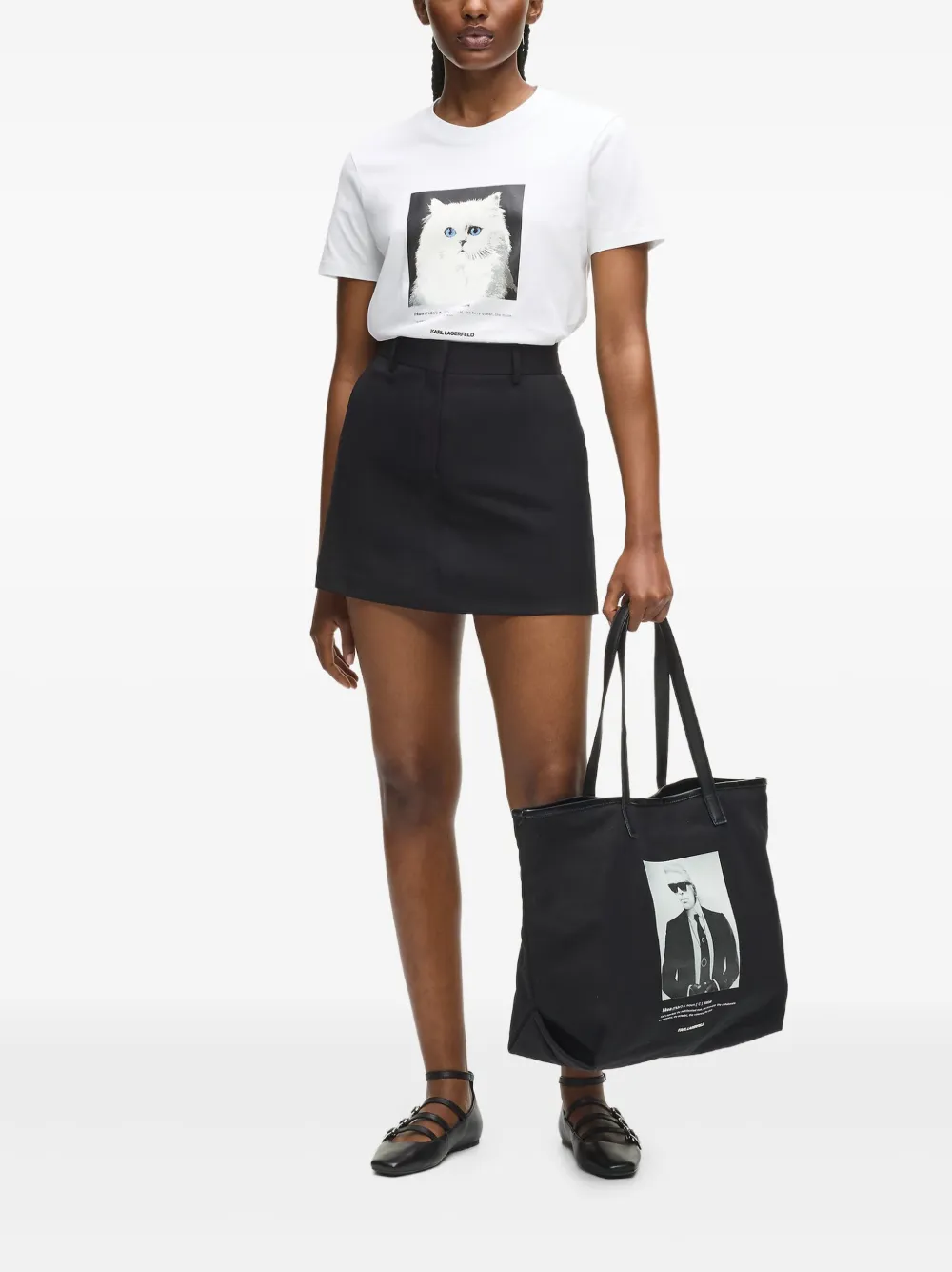 Karl Lagerfeld Portrait-print T-shirt In White