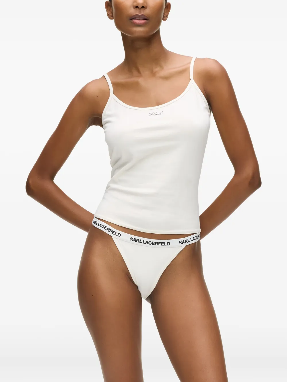 Karl Lagerfeld Slip met logodetail Wit