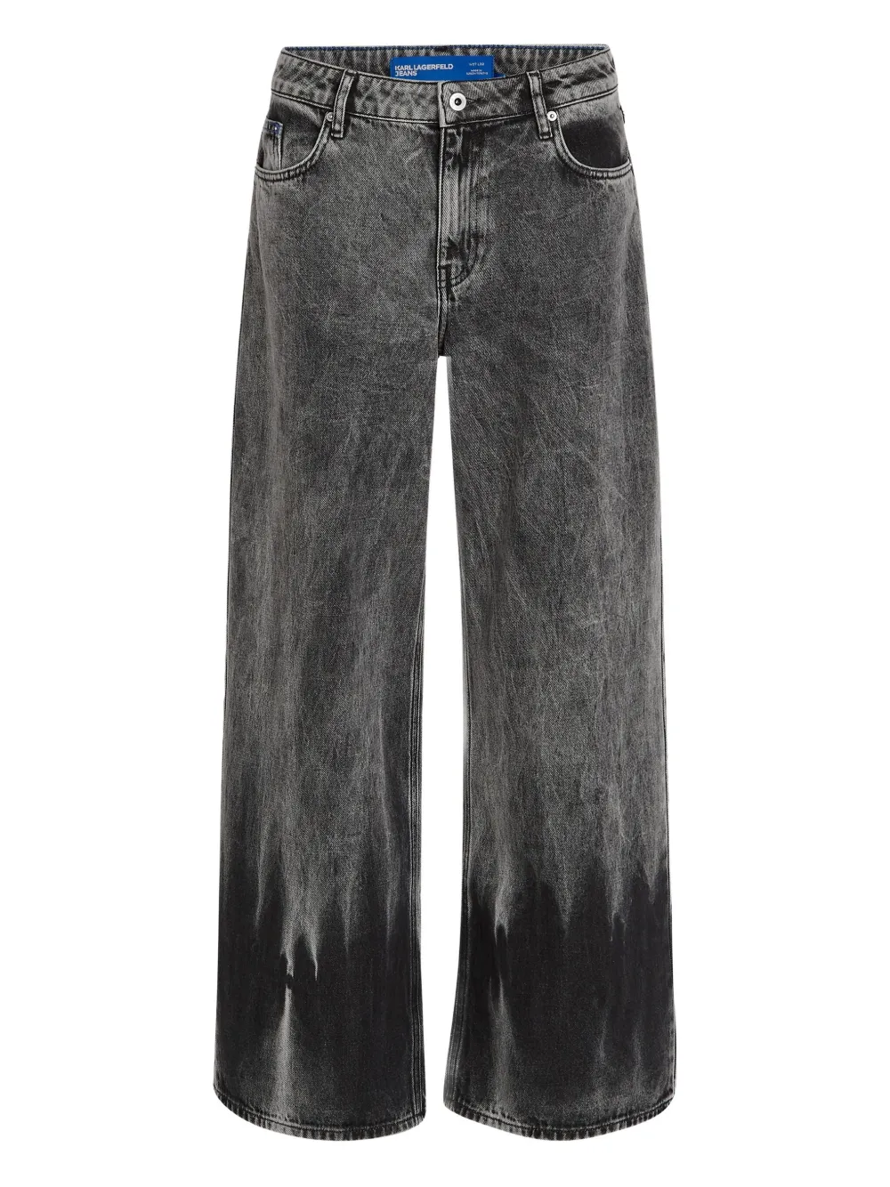 Karl Lagerfeld Jeans Low-rise Wide-leg Jeans In Gray