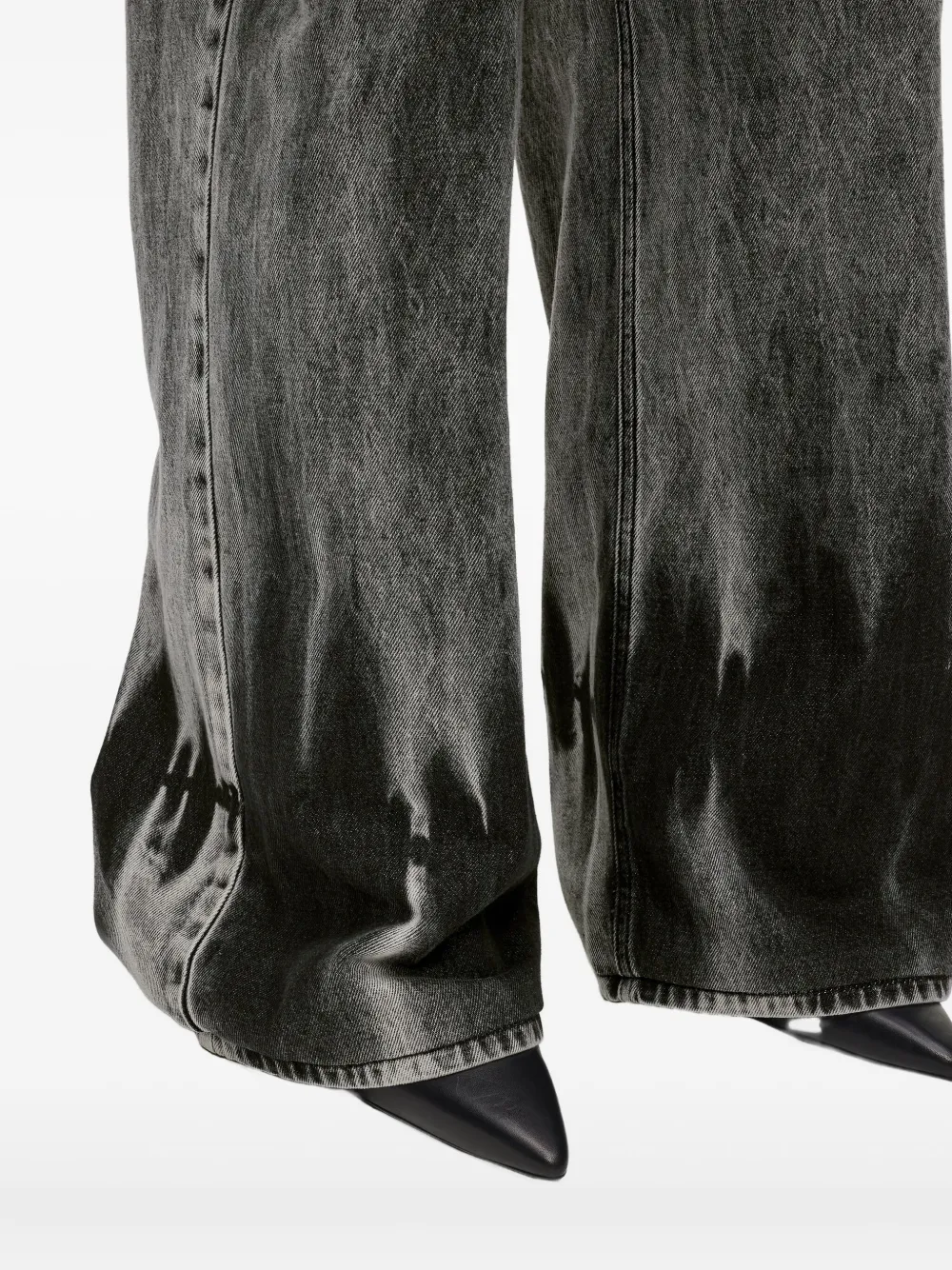 Karl Lagerfeld Jeans Low-rise Wide-leg Jeans In Gray