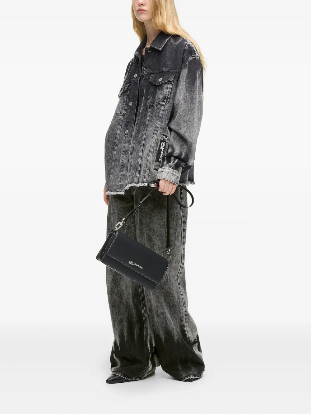 Karl Lagerfeld Jeans Low-rise Wide-leg Jeans In Gray