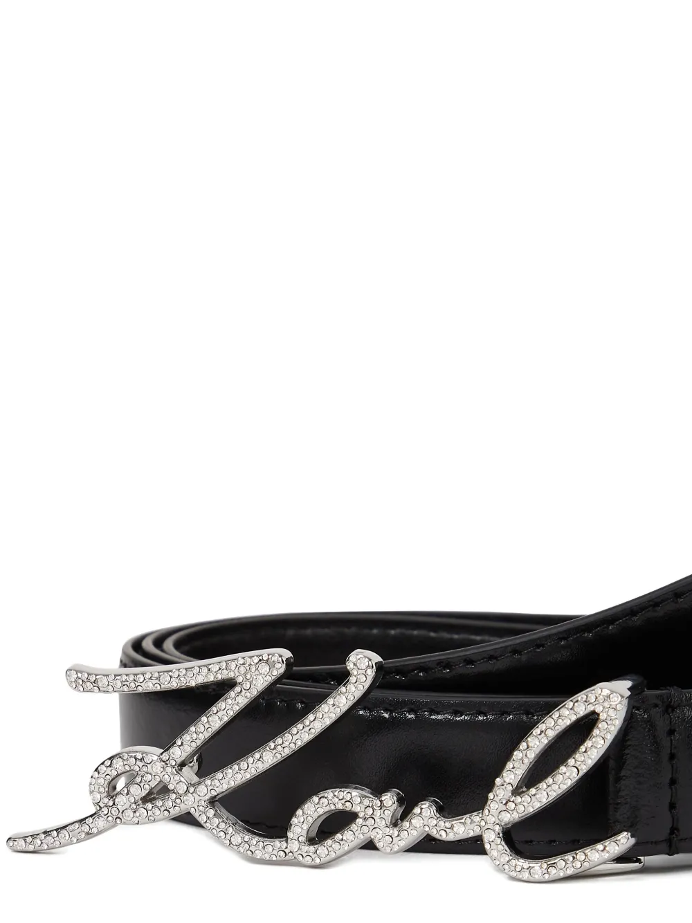 Karl Lagerfeld Logo-lettering Belt In Black