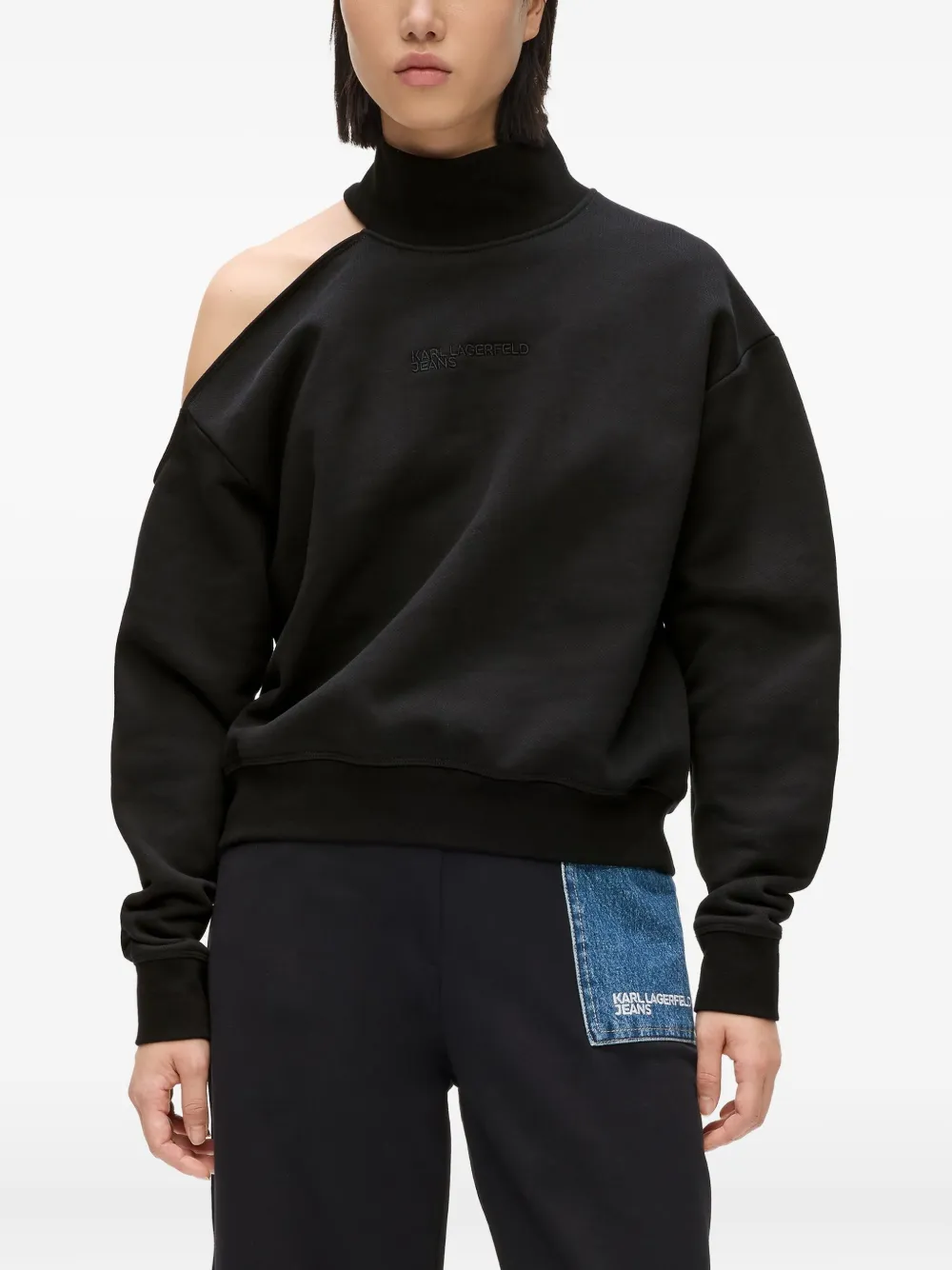 Karl Lagerfeld Jeans Coltrui met uitgesneden details Zwart