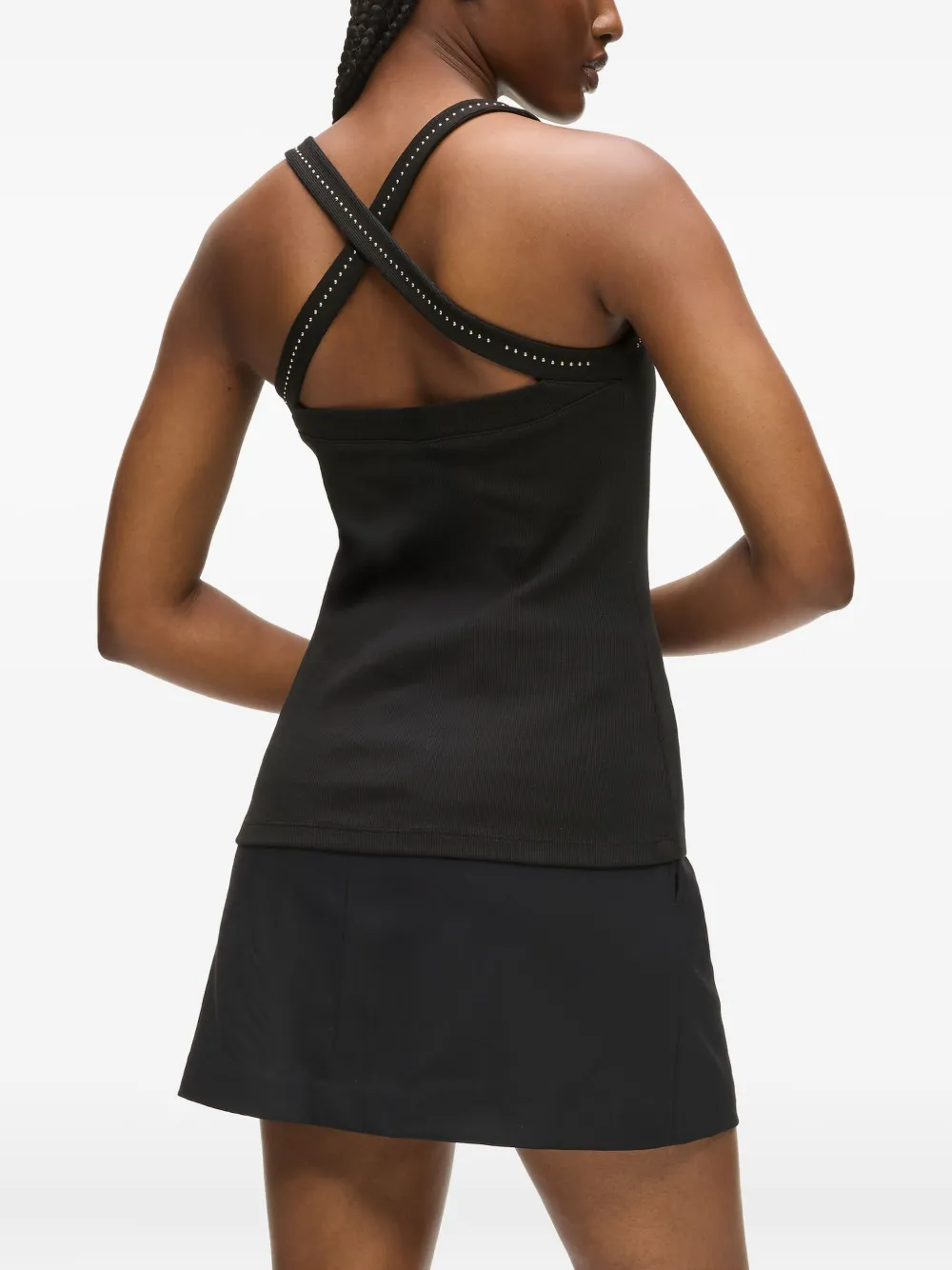 Karl Lagerfeld Tanktop met gekruiste bandjes Zwart