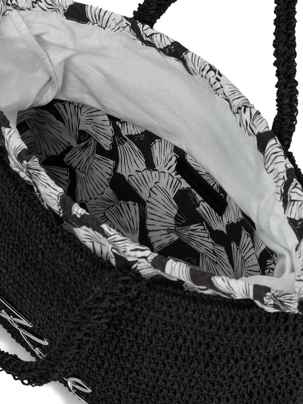 Karl Lagerfeld K Signature gehaakte strandtas Zwart