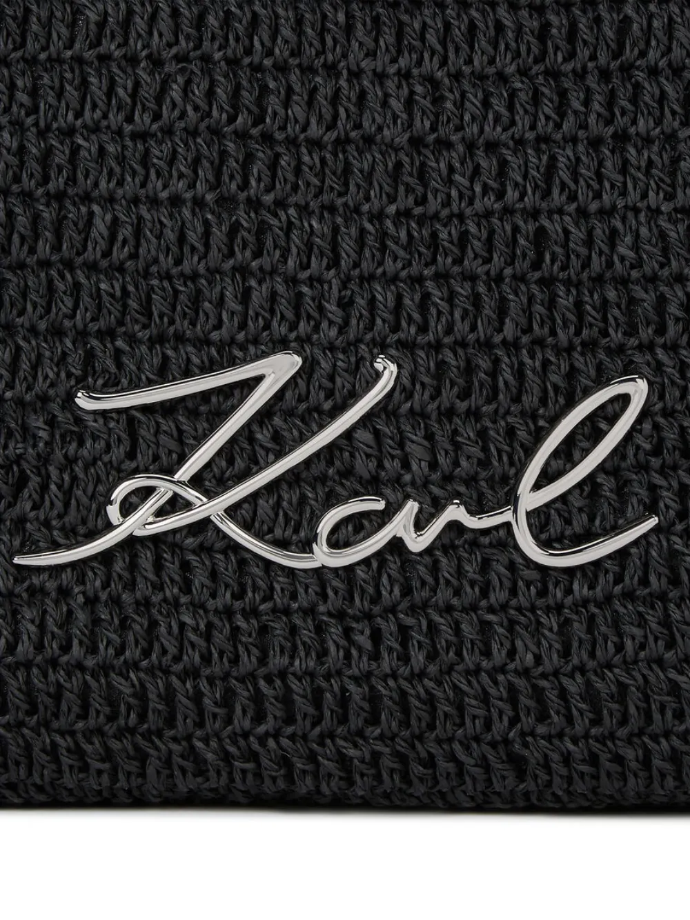 Karl Lagerfeld K Signature gehaakte strandtas Zwart