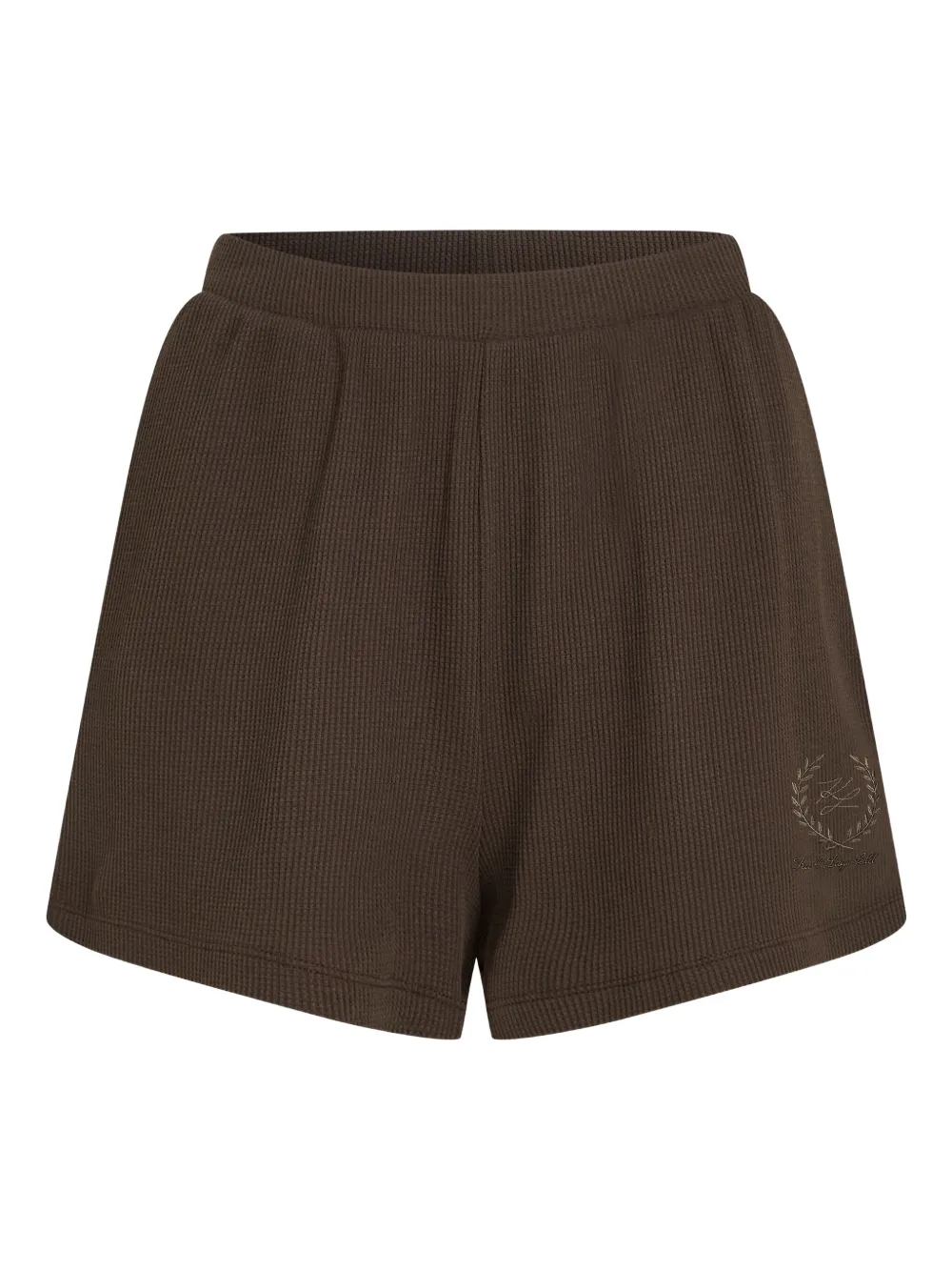 Karl Lagerfeld crest-embroidered shorts | Brown | Image 1