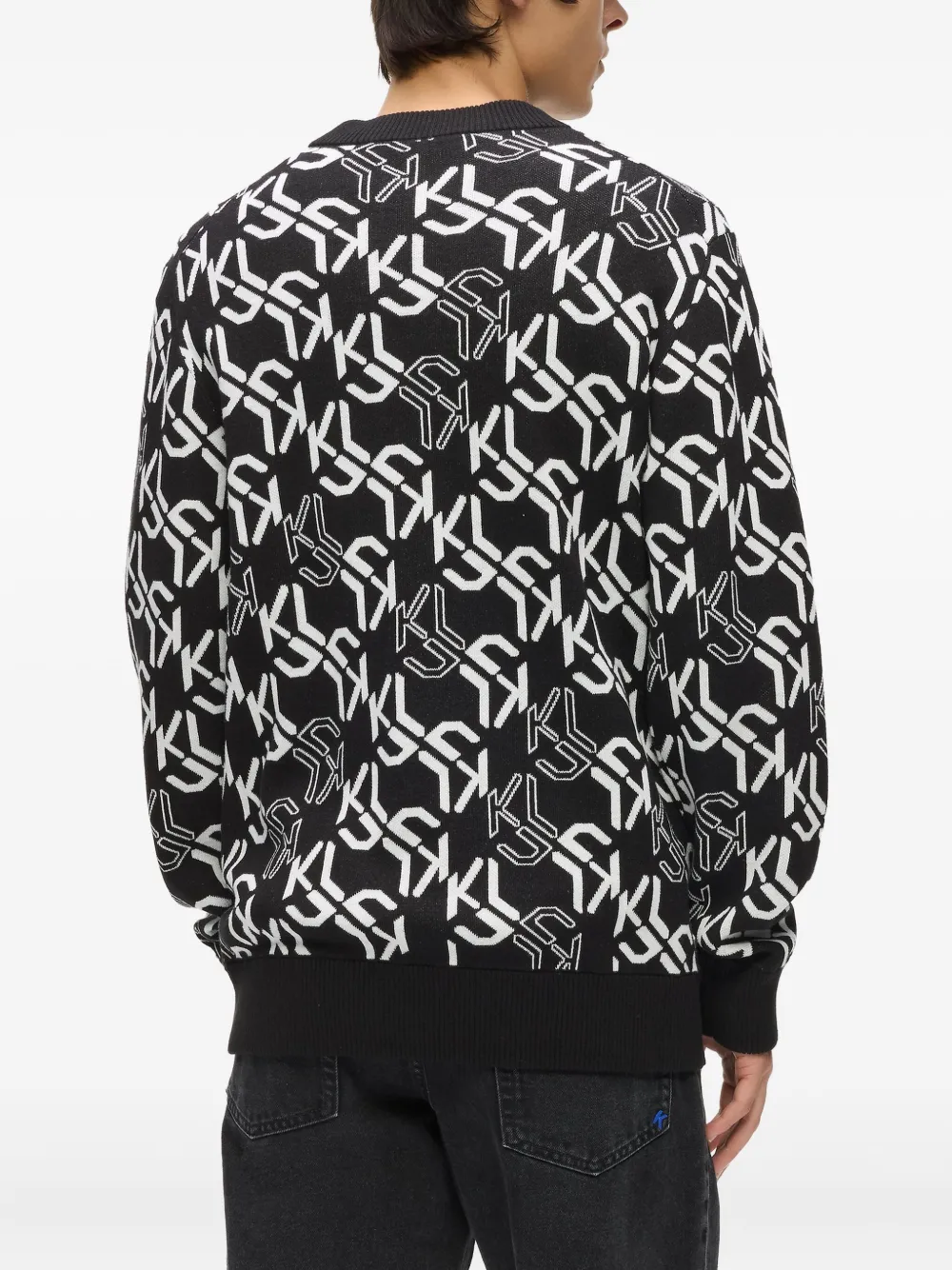 Karl Lagerfeld Jeans Trui met monogram Zwart