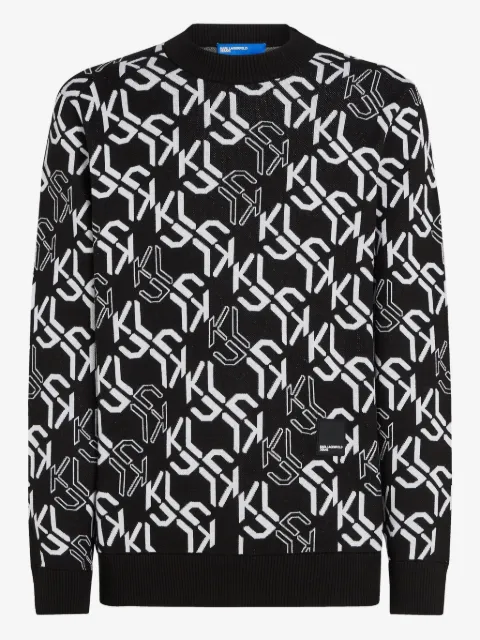 Karl Lagerfeld Jeans pull à motif monogrammé