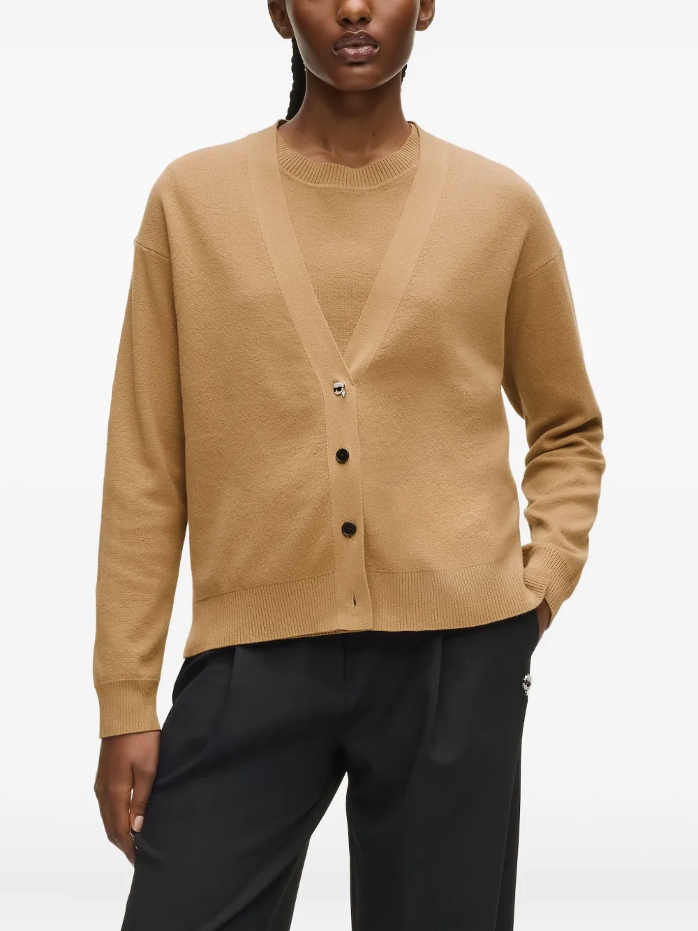 Karl Lagerfeld Vest met V-hals Beige