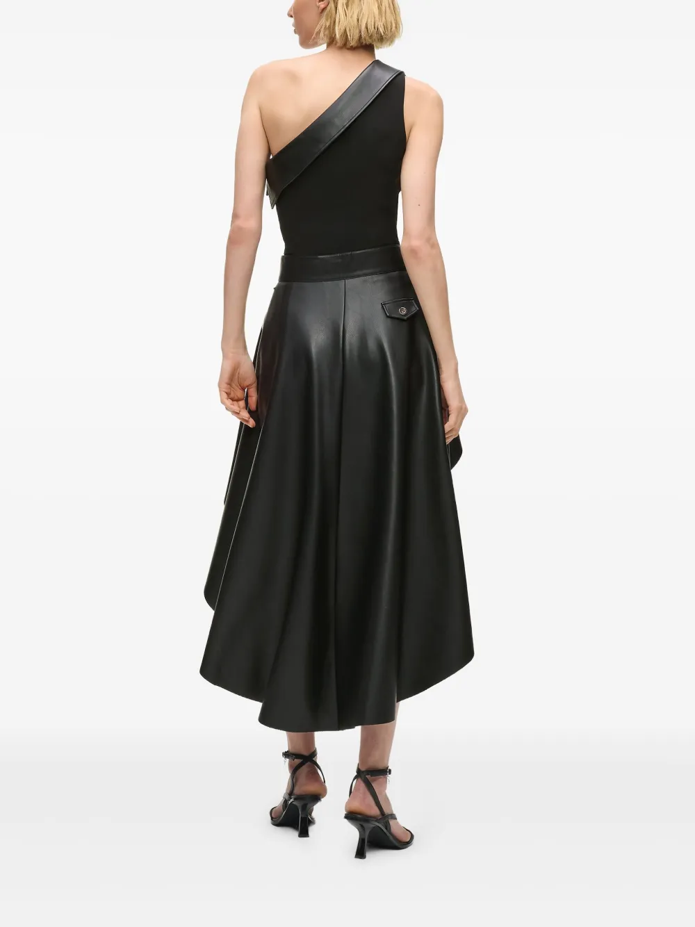 Karl Lagerfeld Asymmetrische jurk met ceintuur Zwart