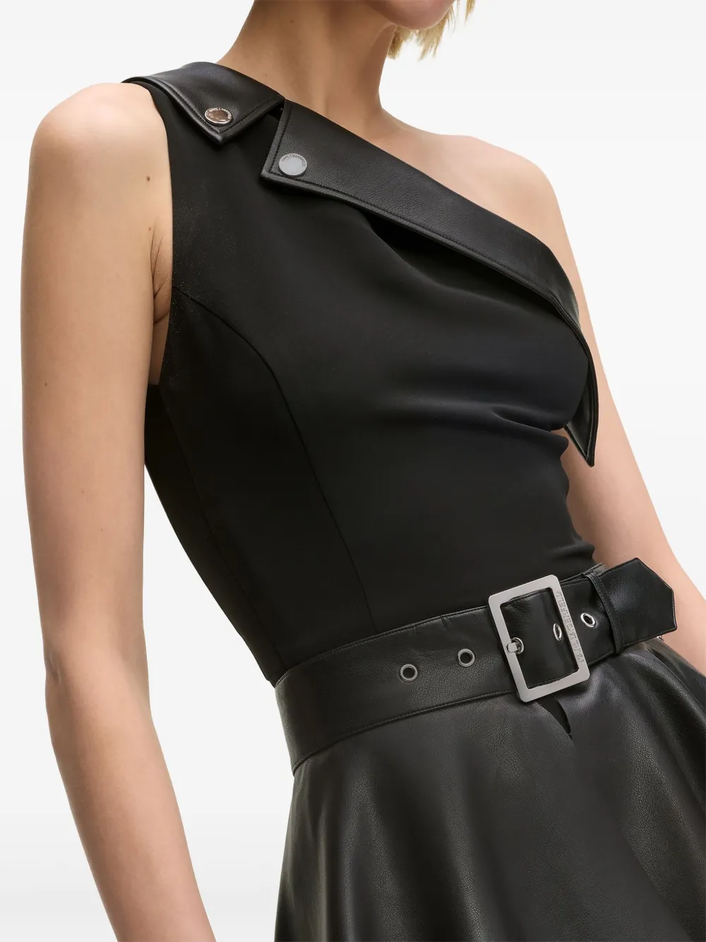 Karl Lagerfeld Asymmetrische jurk met ceintuur Zwart