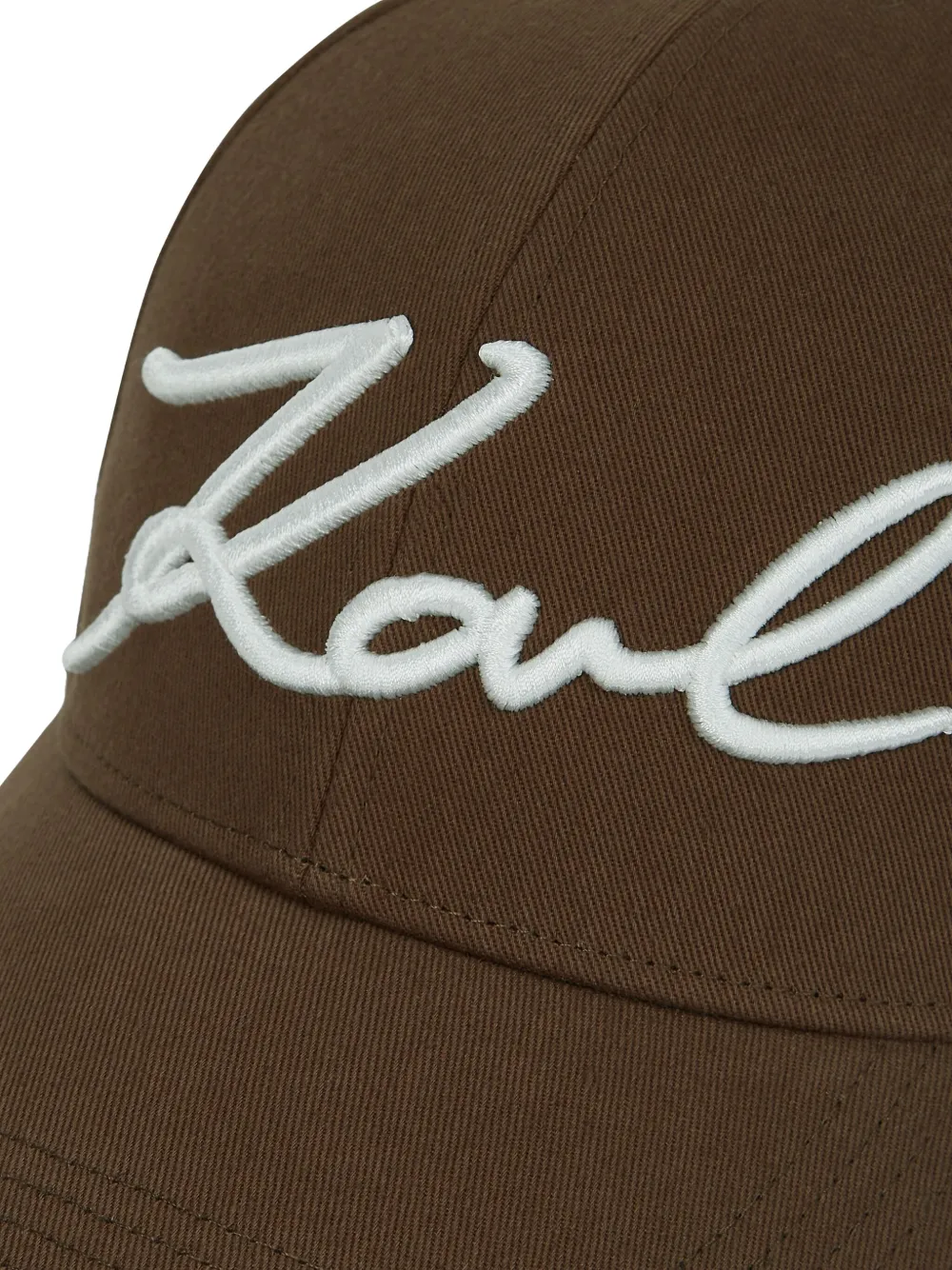 Karl Lagerfeld Signature Baseball Cap In Brown
