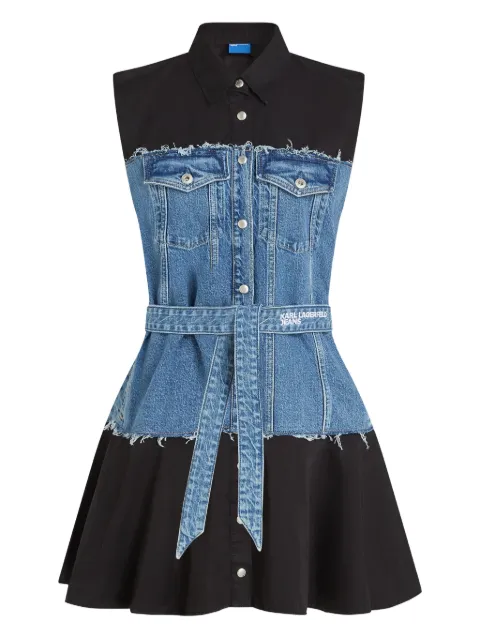 Karl Lagerfeld Jeans denim-panelled sleeveless mini dress