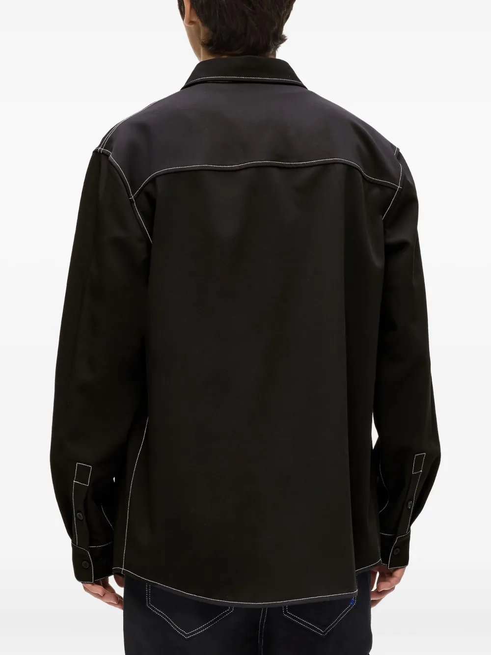 Karl Lagerfeld Jeans Overhemd met contrasterend stiksel Zwart