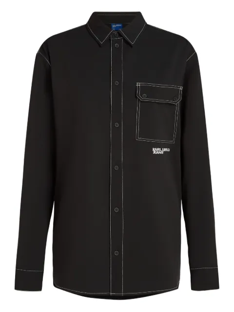 Karl Lagerfeld Jeans contrast-stitch long-sleeve shirt