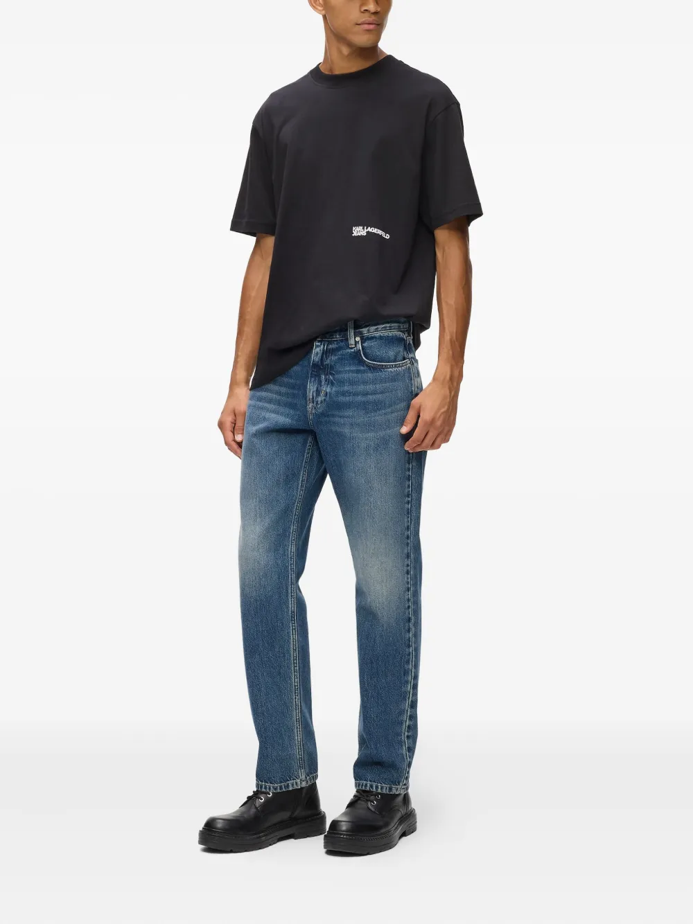 Karl Lagerfeld Jeans Katoenen straight jeans Blauw