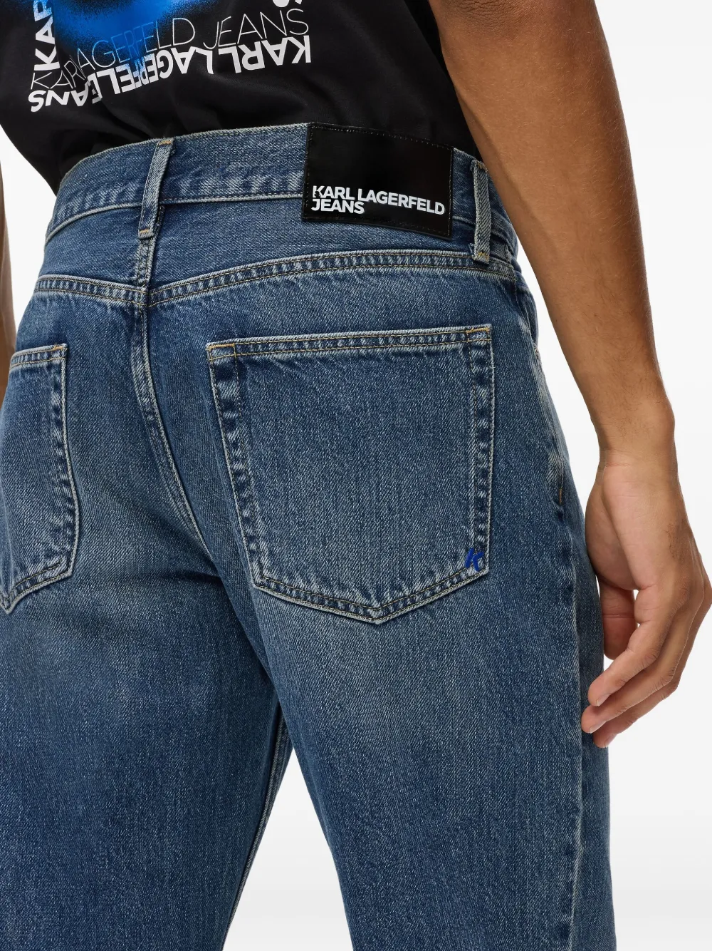 Karl Lagerfeld Jeans Katoenen straight jeans Blauw