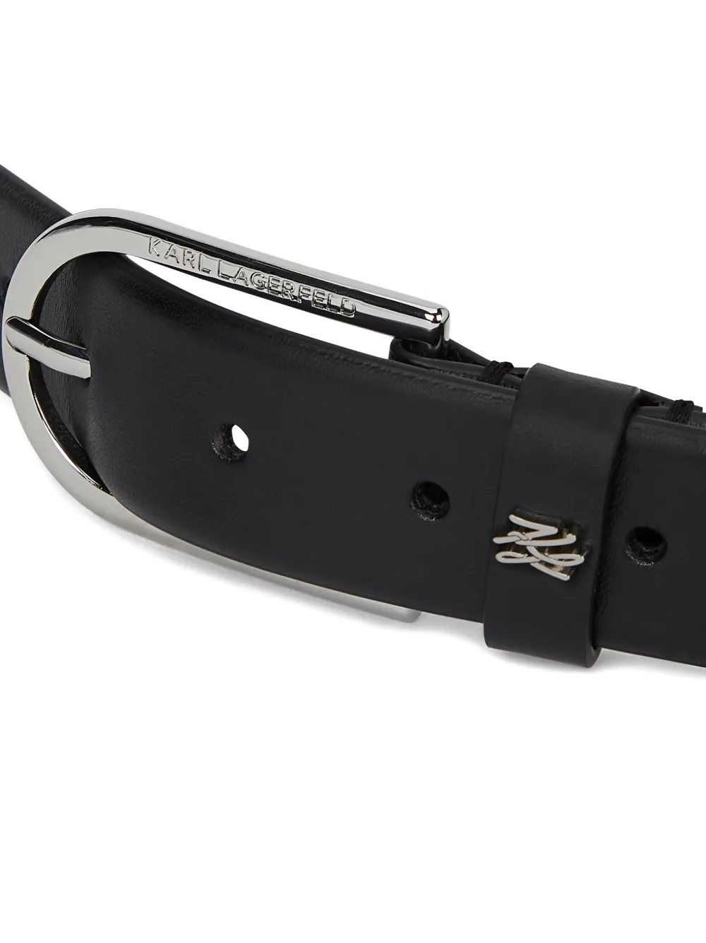 Karl Lagerfeld Leather Belt In Black