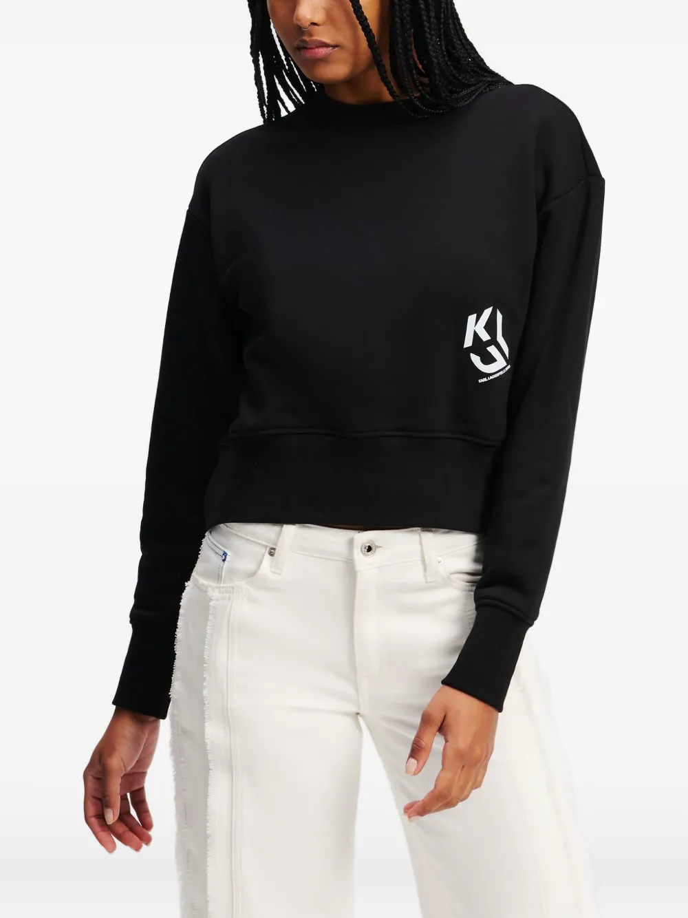 Karl Lagerfeld Jeans Sweater met monogram logo Zwart