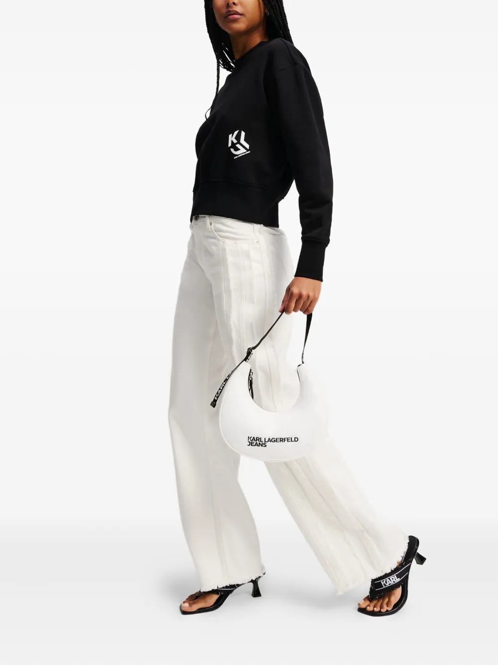 Karl Lagerfeld Jeans Sweater met monogram logo Zwart