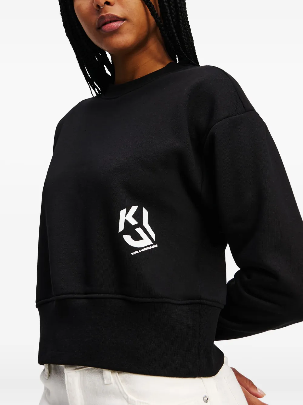 Karl Lagerfeld Jeans Sweater met monogram logo Zwart