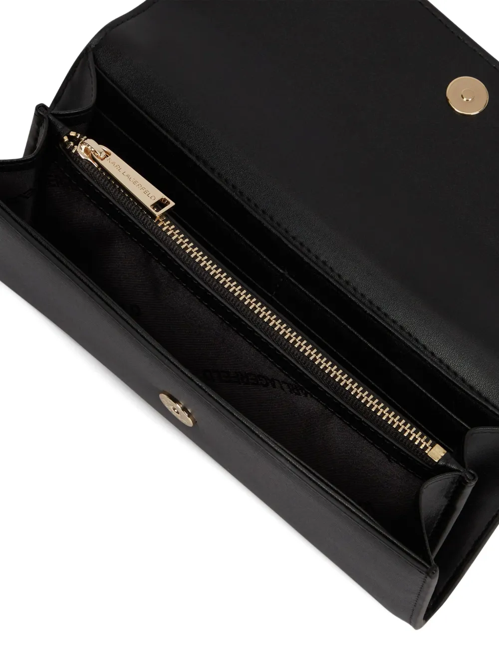 Karl Lagerfeld K/autograph Padlock Leather Wallet In Black