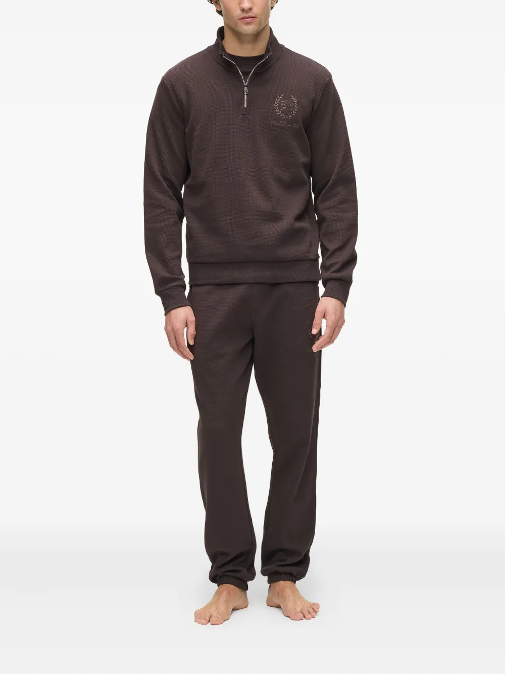 Karl Lagerfeld Felpa con logo ricamato - Marrone