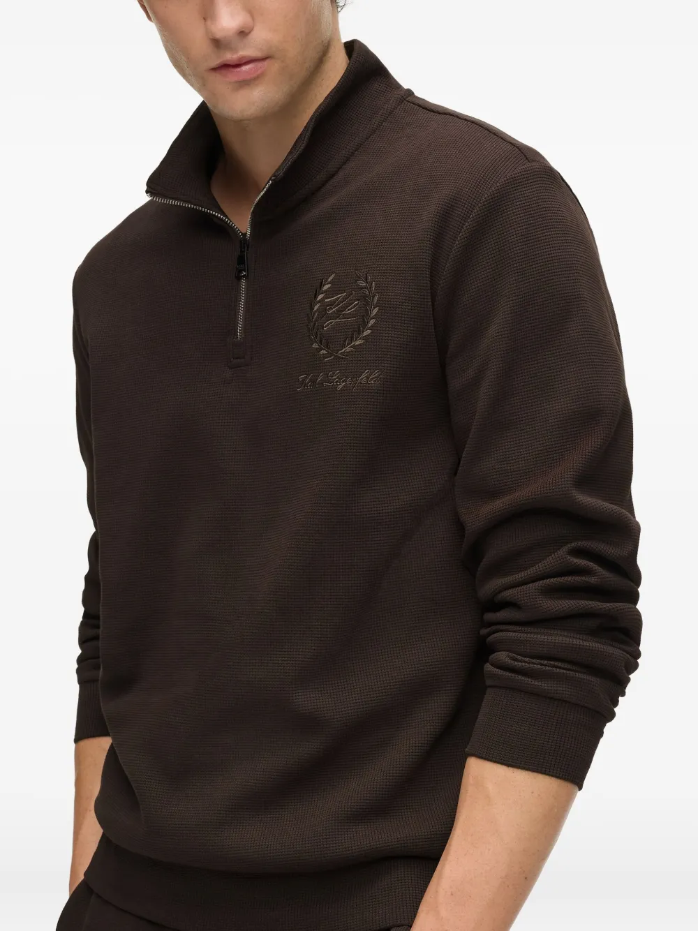 Karl Lagerfeld Sweater met geborduurd logo Bruin