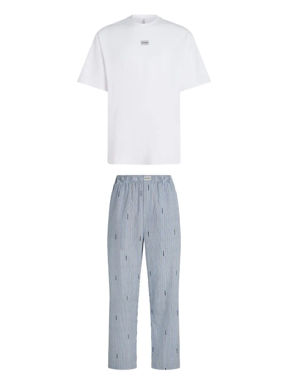 Karl Lagerfeld striped logo pajamas | White | Image 1