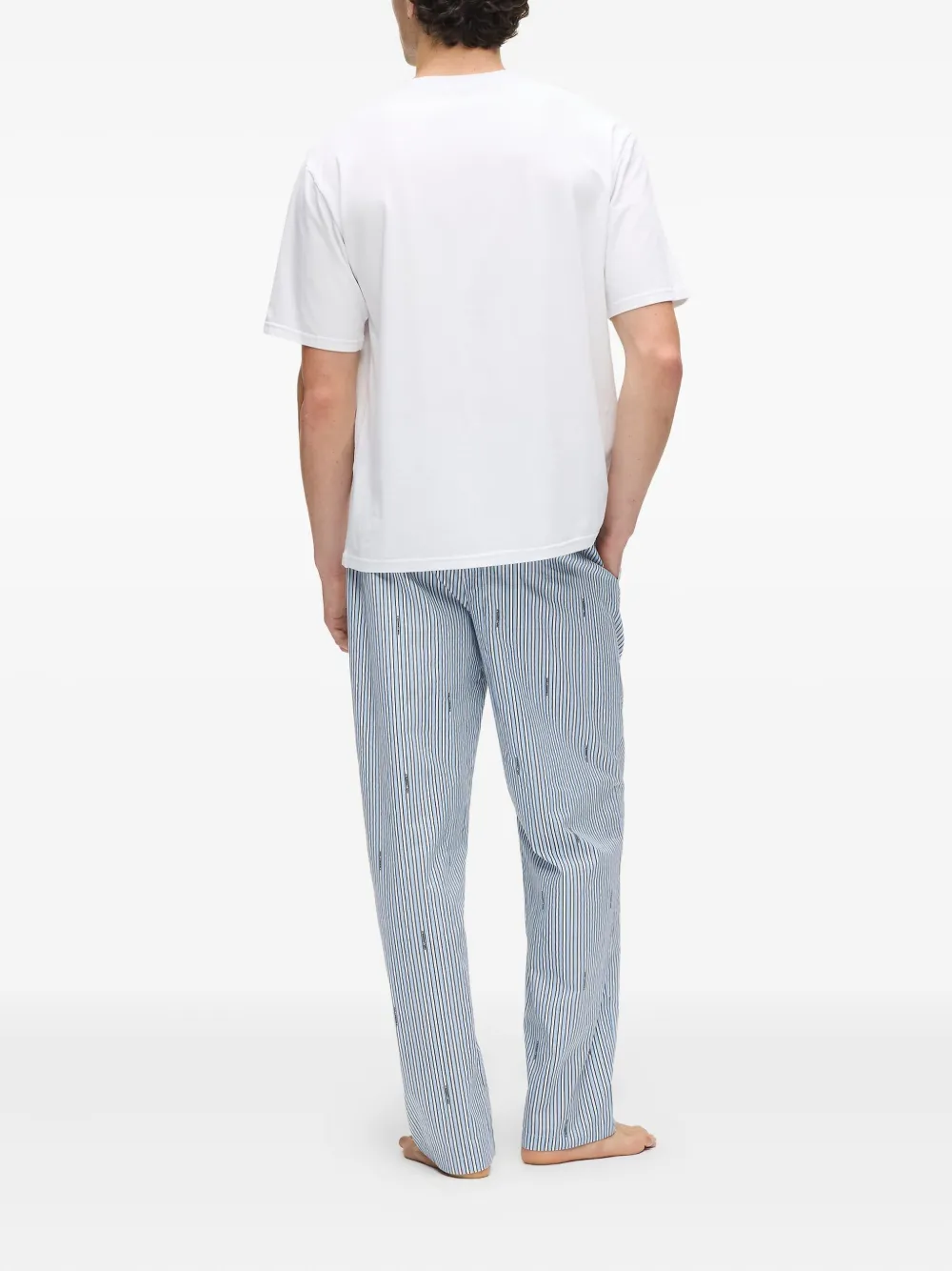 Karl Lagerfeld Gestreepte pyjama met logo Wit