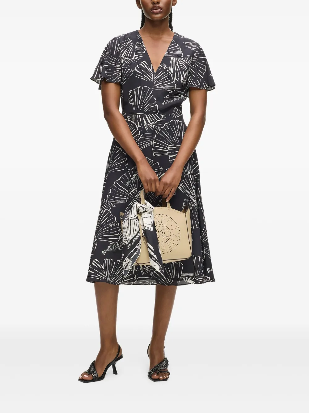 Karl Lagerfeld Jurk met V-hals - Zwart