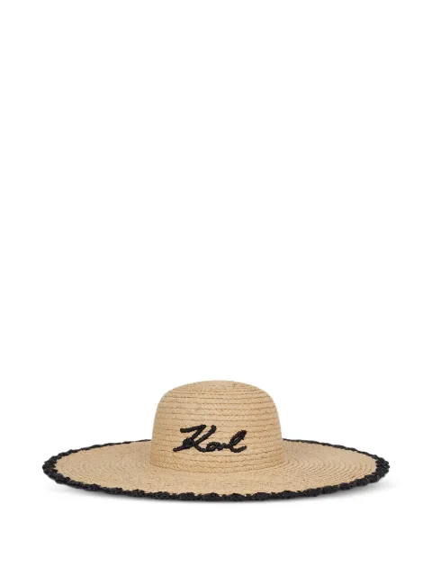 Karl Lagerfeld sombrero de verano con bordes festoneados