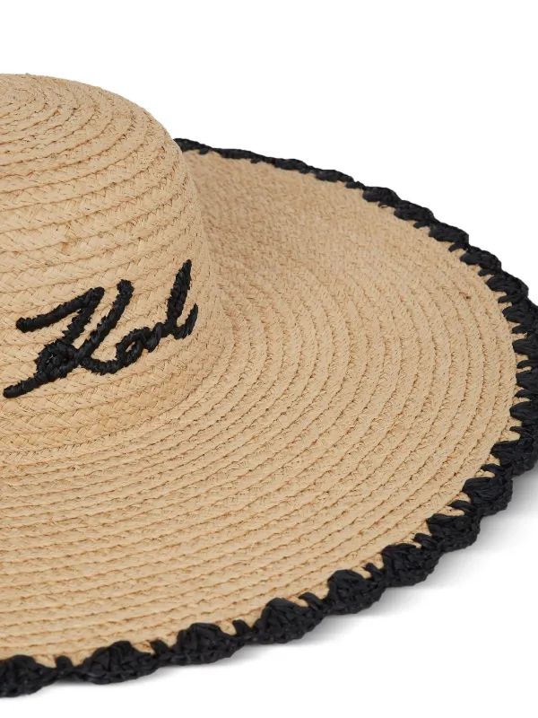 Karl Lagerfeld scallop-edge Sun Hat | Neutrals | FARFETCH display picture 1