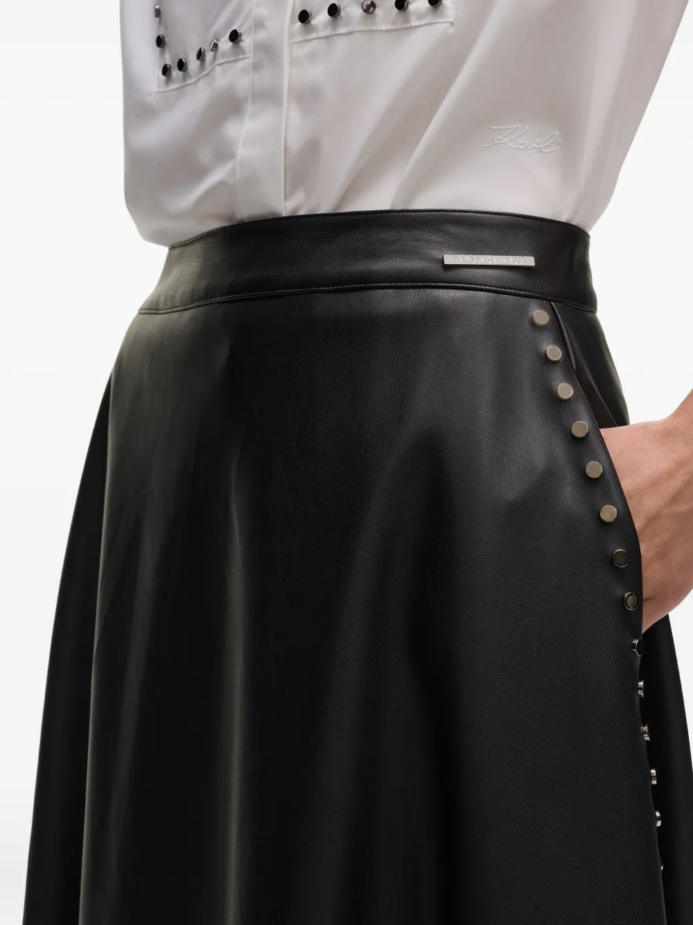 Karl Lagerfeld Rok verfraaid met studs Zwart