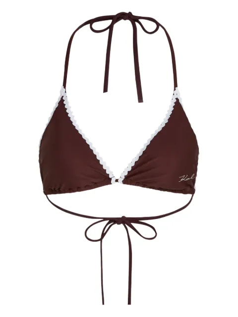 Karl Lagerfeld scallop-trim bikini top