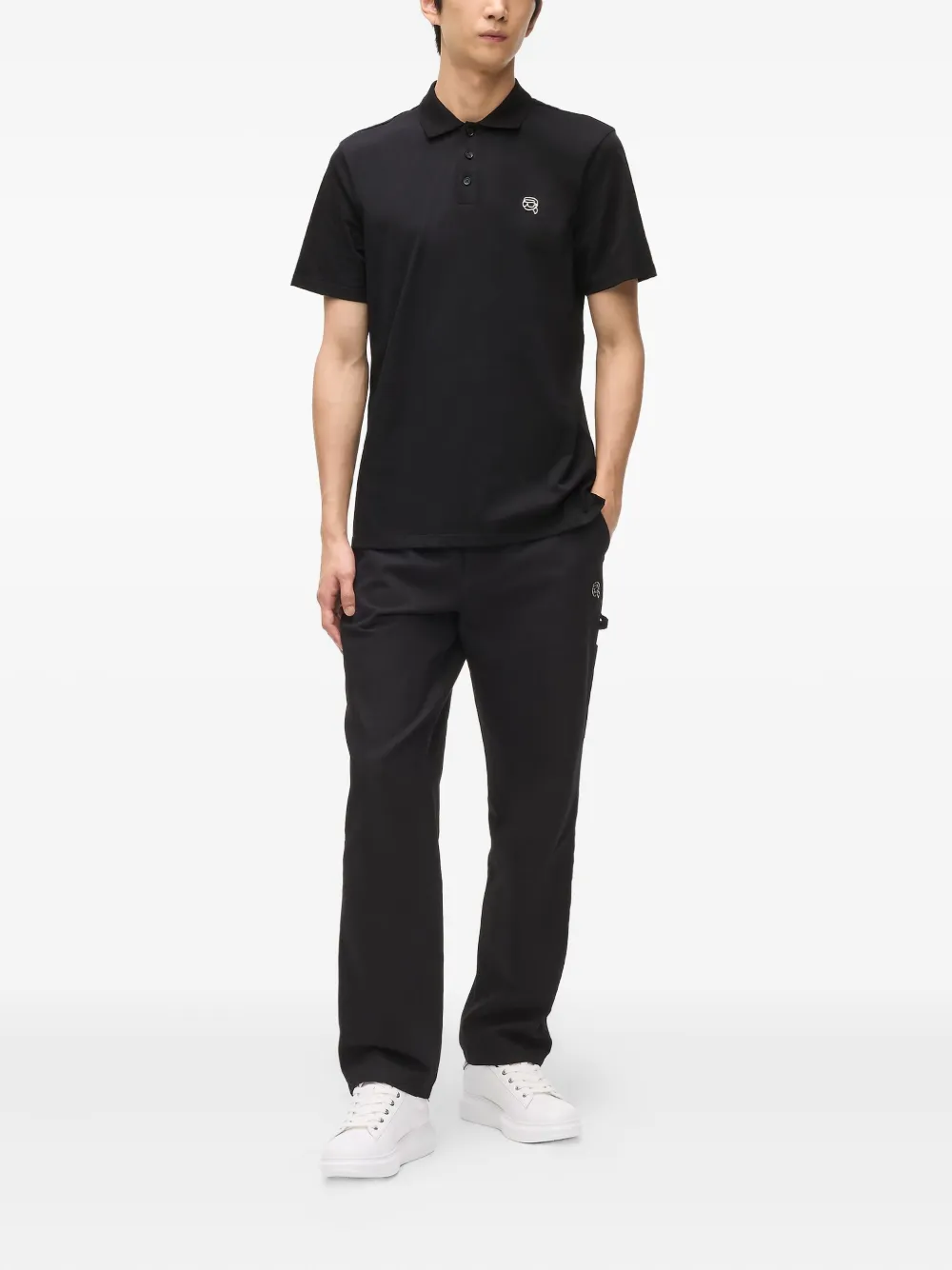 Karl Lagerfeld Ikon poloshirt - Zwart