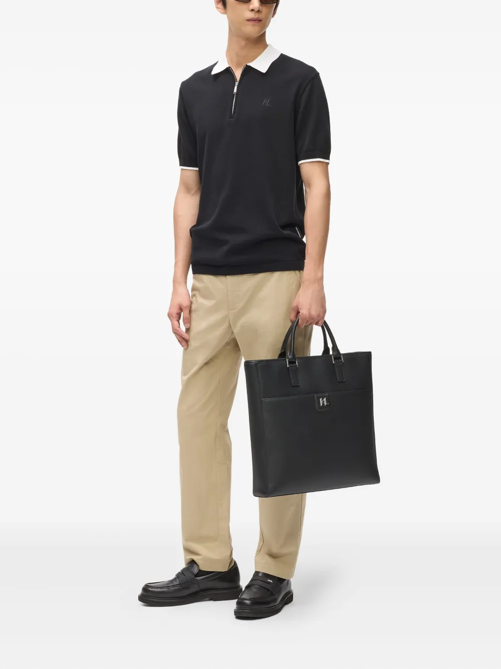 Karl Lagerfeld monogram leather tote bag | Image 2