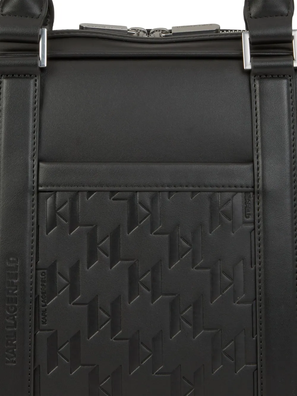 Karl Lagerfeld K Traveller aktetas met reliëf Zwart
