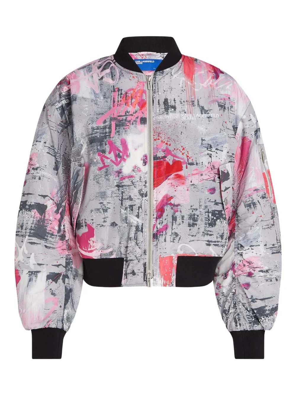 Karl Lagerfeld Jeans all-over print bomber jacket | Grey | Image 1