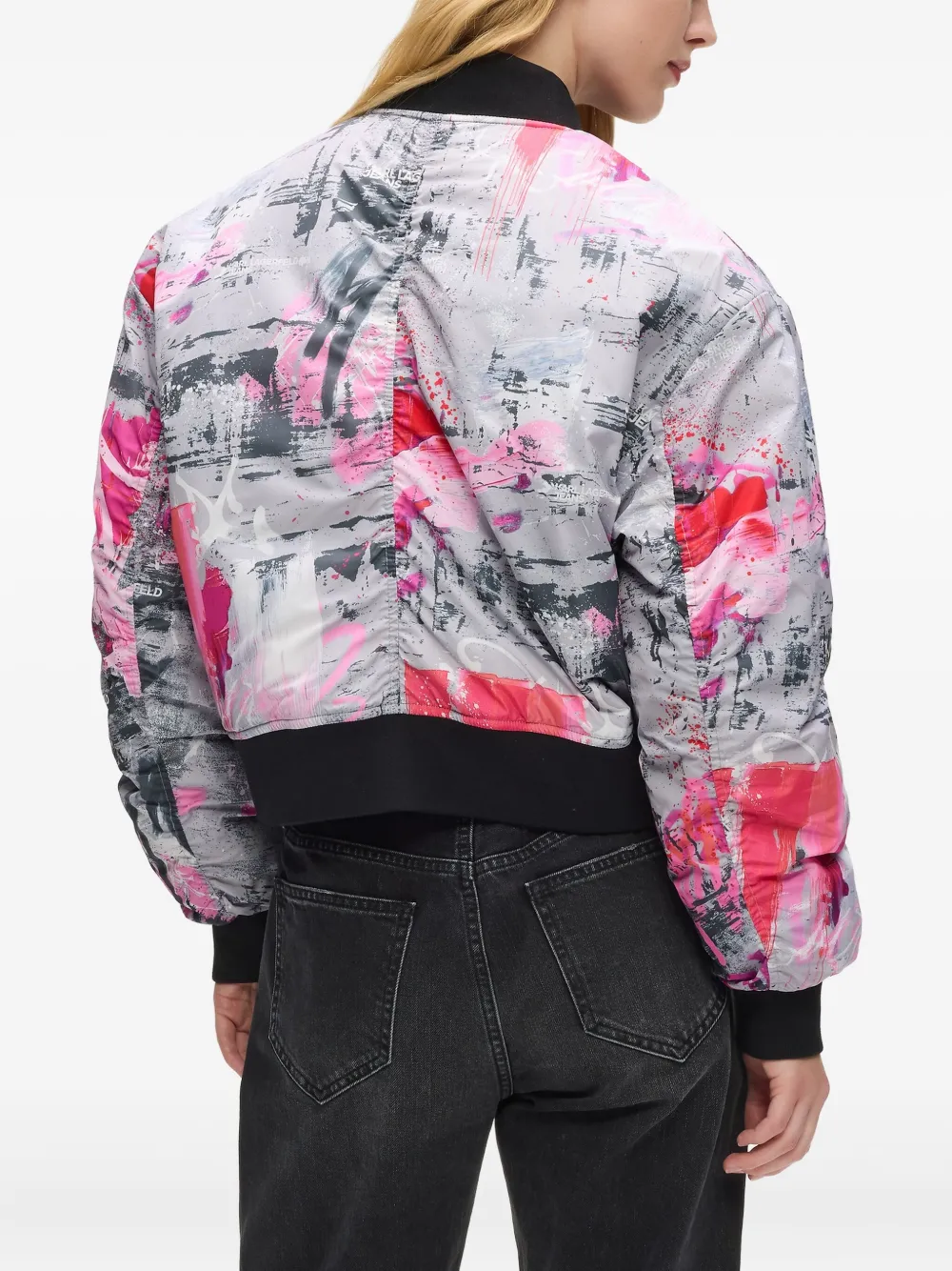 Karl Lagerfeld Jeans Bomberjack met print Grijs